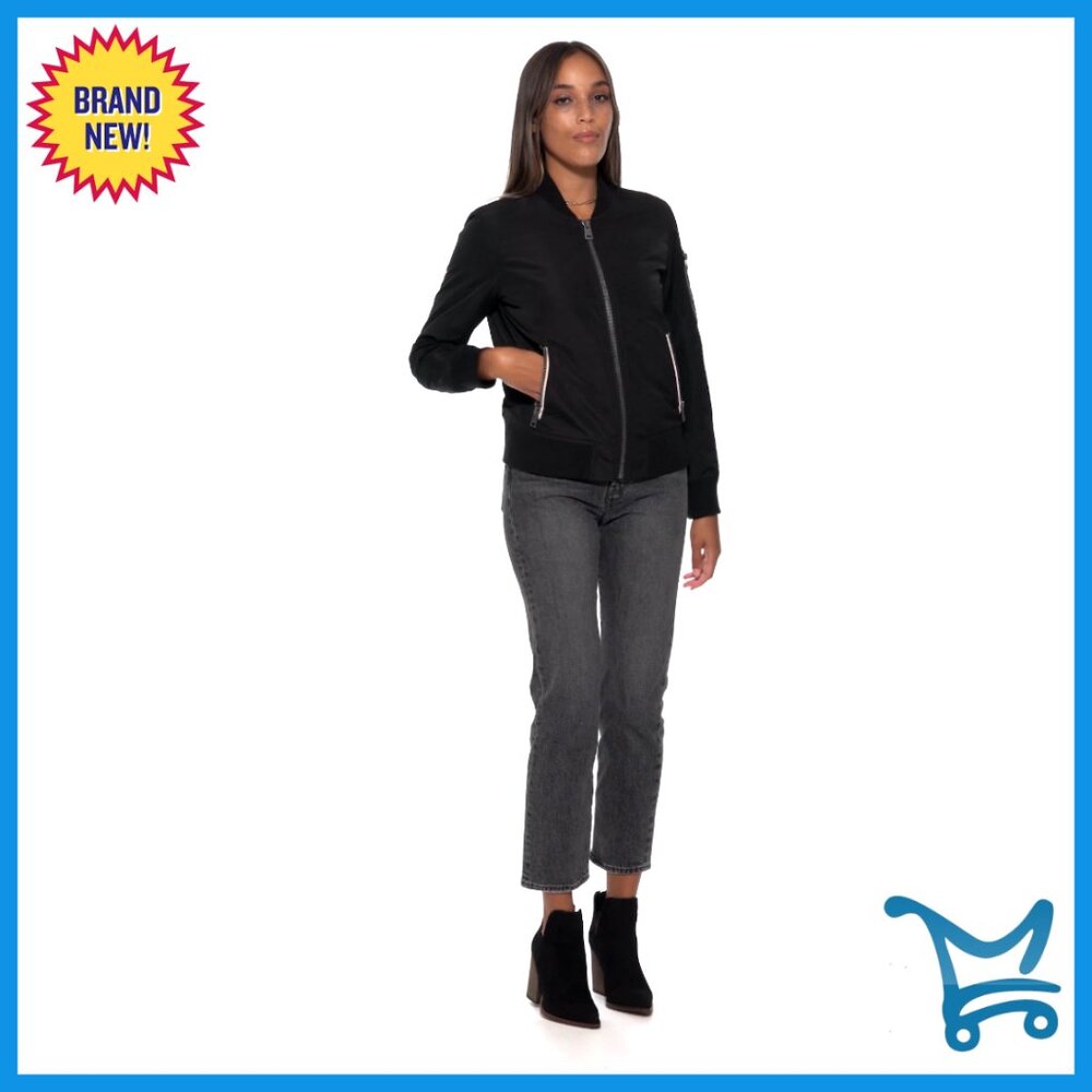 Bomber Jacket Lightweight Polyester Rib Knit Trim… - image 7